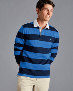 Bold Stripe Rugby Shirt - Navy & Blue