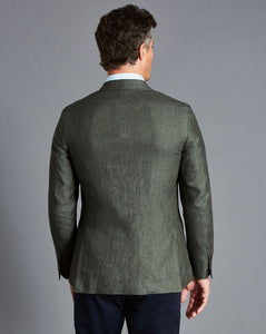 Italian Linen Jacket - Olive Green