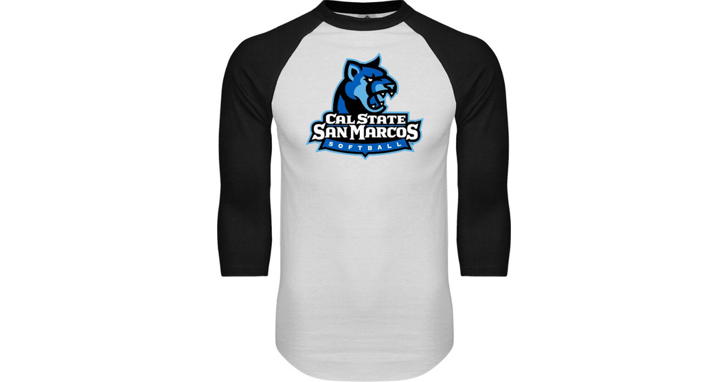 Cal State San Marcos Raglan Baseball T-Shirt Softball - Online Only