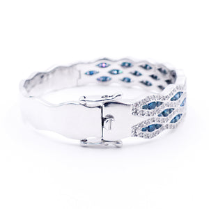 Sandra Biachi 18K White Gold with Blue Diamond Bracelet. Style: HC5809BDAA