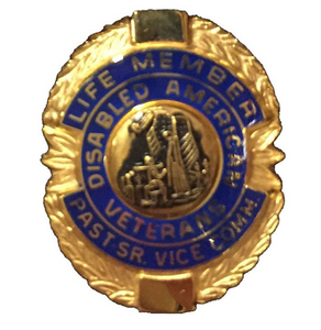 Blue Past Sr. Vice Commander Life Member Officer Lapel Pin