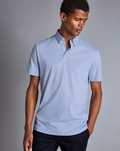 Smart Short Sleeve Jersey Polo - Sky