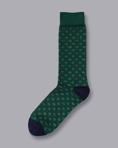 Geo Socks - Dark Green