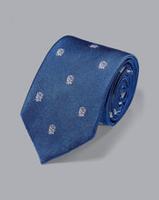 Load image into Gallery viewer, England Rugby Club Tie With Rose Motif - Royal Blue
