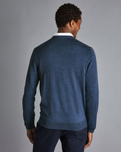 Load image into Gallery viewer, Merino V-Neck Sweater - Indigo Melange
