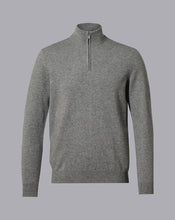 Load image into Gallery viewer, Cashmere Zip Neck Sweater - Grey
