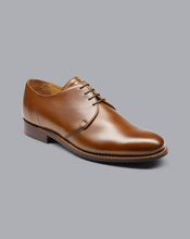 Load image into Gallery viewer, Rubber Sole Leather Derby Shoes - Dark Tan
