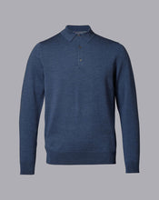 Load image into Gallery viewer, Merino Polo Sweater - Indigo
