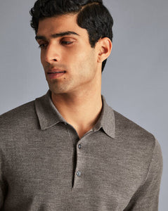 Merino Polo Sweater - Mocha