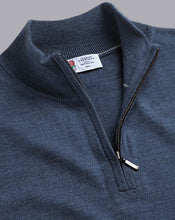 Load image into Gallery viewer, England Rugby Merino Zip Neck Sweater - Indigo
