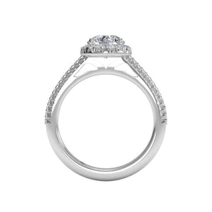 Ritani French-Set Halo Diamond Band Engagement Ring Style: 1RZ3702