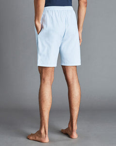 Fine Stripe Pajama Shorts - Sky Blue