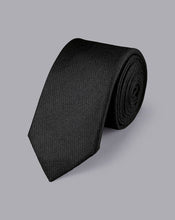 Load image into Gallery viewer, Stain Resistant Slim Silk Tie - Black
