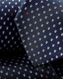 Lady Bird Print Silk Tie - Ink Blue