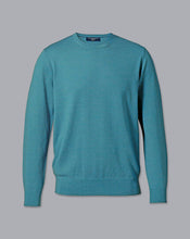 Load image into Gallery viewer, Merino Crew Neck Sweater - Teal Melange
