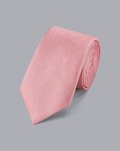 Silk Spot Slim Tie - Light Coral Pink