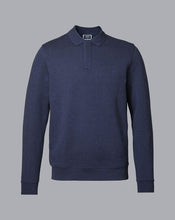 Load image into Gallery viewer, Long Sleeve Polo Sweatshirt - Navy
