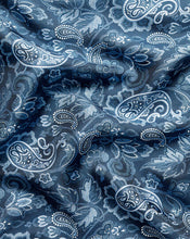 Load image into Gallery viewer, Paisley Print Pocket Square - Denim Blue

