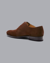 Load image into Gallery viewer, Goodyear Welted Suede Oxford Toe Cap Shoes - Walnut Brown
