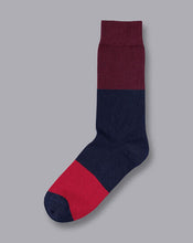 Load image into Gallery viewer, Block Stripe Socks - Wine
