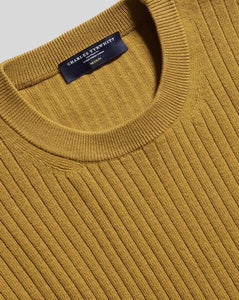 Wool Cotton Rib Sweater - Dark Yellow