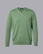 Load image into Gallery viewer, Merino V-Neck Sweater - Green
