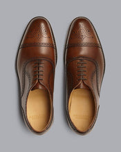 Load image into Gallery viewer, Leather Oxford Brogue Shoes - Walnut Brown
