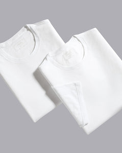 2 Pack Crew Neck Cotton Undershirts - White