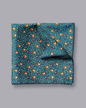 Load image into Gallery viewer, Apples and Pears Print Pocket Square - Teal Green
