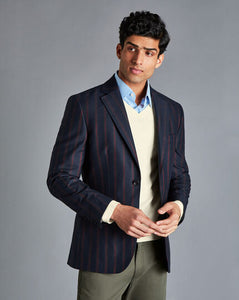 Stripe Boating Blazer - Navy