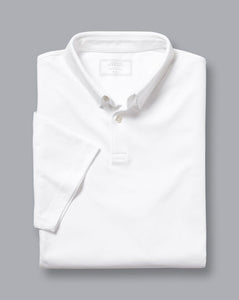 Smart Short Sleeve Jersey Polo - White