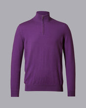 Load image into Gallery viewer, Cashmere Zip Neck Sweater - Purple
