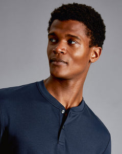 Henley Long Sleeve Top - Navy