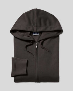 Jersey Hooded Zip Through Sweater - Charcoal