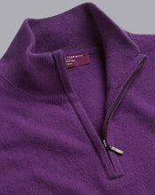 Load image into Gallery viewer, Cashmere Zip Neck Sweater - Purple
