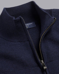 Merino Funnel Neck Vest - Navy