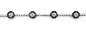 Sandra Biachi 14K White Gold with Diamond Bracelet. Style: 17573BLK-W(E)