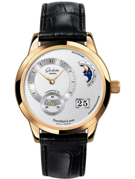 Glashutte Men`s 90-02-01-01-04 PanomaticLunar 18K Rose Gold Silver