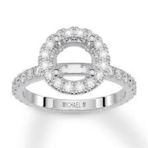 18K White Gold Diamond 1/2 Solid Bottom Ring 26701.5RD7.5W-test20