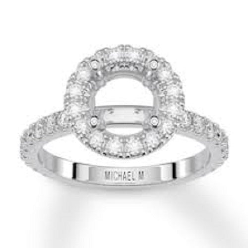18K White Gold Diamond 1/2 Solid Bottom Ring 26701.5RD7.5W-test20