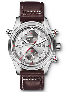 IWC Men`s 3718-02 Spitfire Double Chronograph Silver Dial Watch