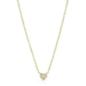 Natalie K Diamond 14k Yellow Gold Diamond Heart Pendant Necklace-test78