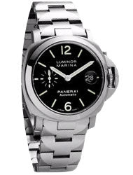 Panerai PAM 00050 Luminor Marina Steel Bracelet Black Dial Watch