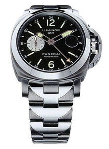 Panerai PAM 00161 Luminor GMT Titanium Case Steel Bezel Watch