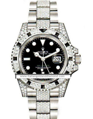 Rolex 116759 SANR Men`s GMT-Master II Diamond Sapphires