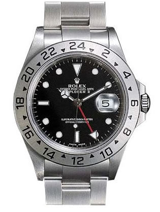 Rolex Men`s 16570 Explorer II Stainless Steel Black Dial