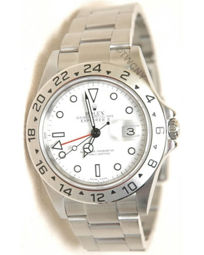 Rolex Men`s 16570 Explorer II Stainless Steel White Dial