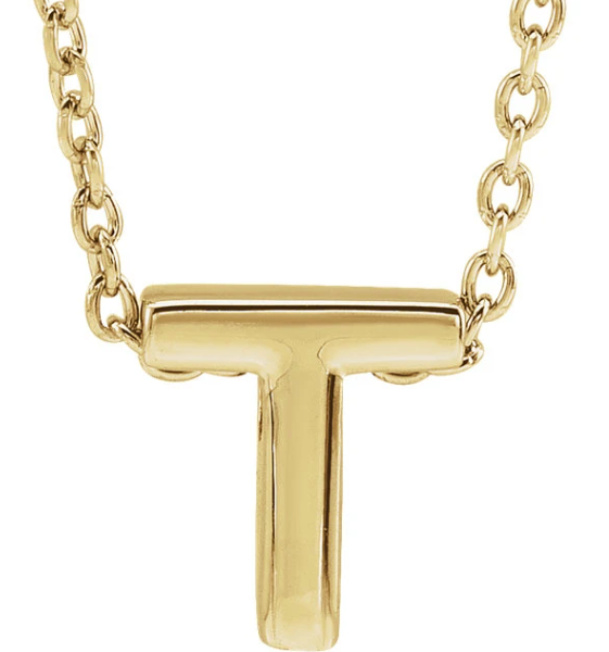 14K Gold Initial Slide Necklace