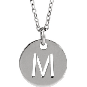 14K Gold Initial Disc Necklace