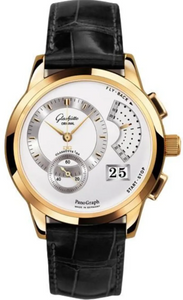 Glashutte Men`s 61-01-01-01-04 Panograh 18K Rose Gold Silver Dial